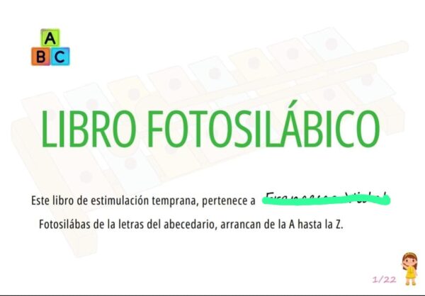 PDF de Estimulación Temprana: Libro Fotosilábico para el Desarrollo del Lenguaje